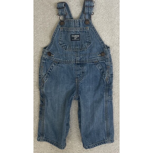 Oshkosh B'gosh Vestback Overalls Size 6 Months Vintage Clover Buttons - Picture 1 of 3